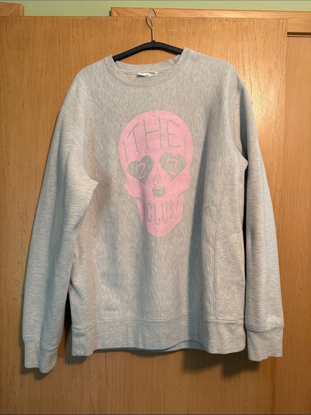 27 Club MGK Light Gray Crewneck with Pink Skull